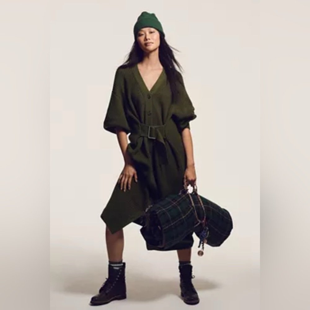 Green sweater dress